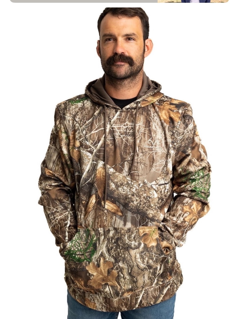 Realtree Camo Hooded Pullover in Brown and Green